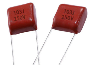 Kalite  Red 0.01 UF Metallized Polyester Film Capacitor Voltage Proof fabrika
