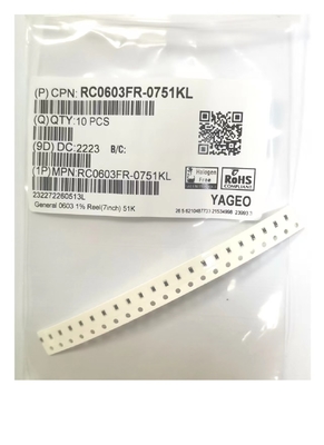 1.6mm Seramik alt tabaka 0603 Çip Direnci 51KΩ Ev Aletleri için